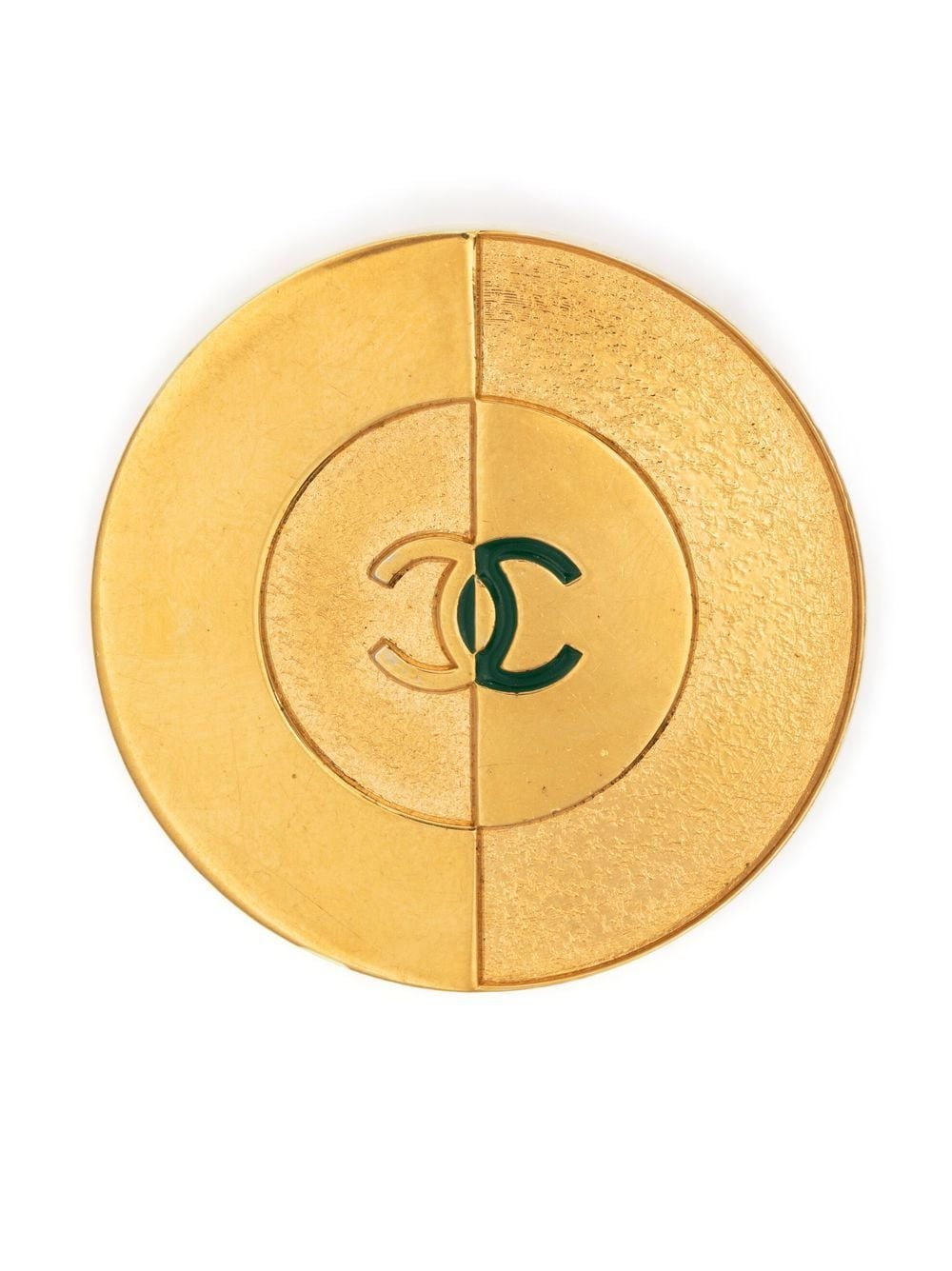 CHANEL Pre-Owned CC round brooch - Gold von CHANEL Pre-Owned