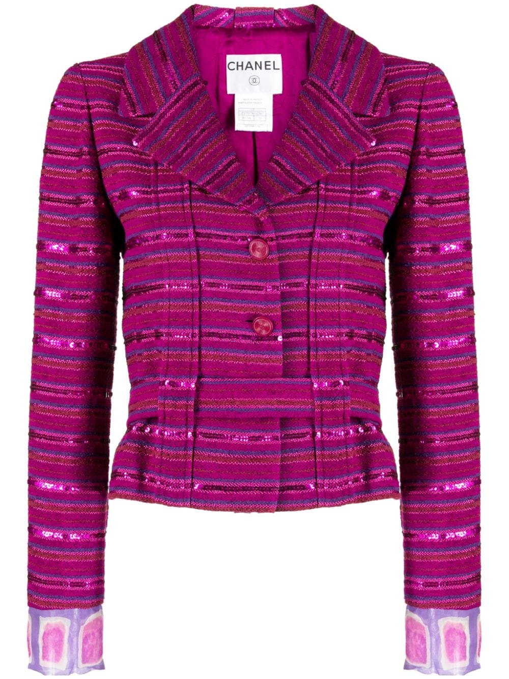 CHANEL Pre-Owned bested-waist tweed blazer - Pink von CHANEL Pre-Owned