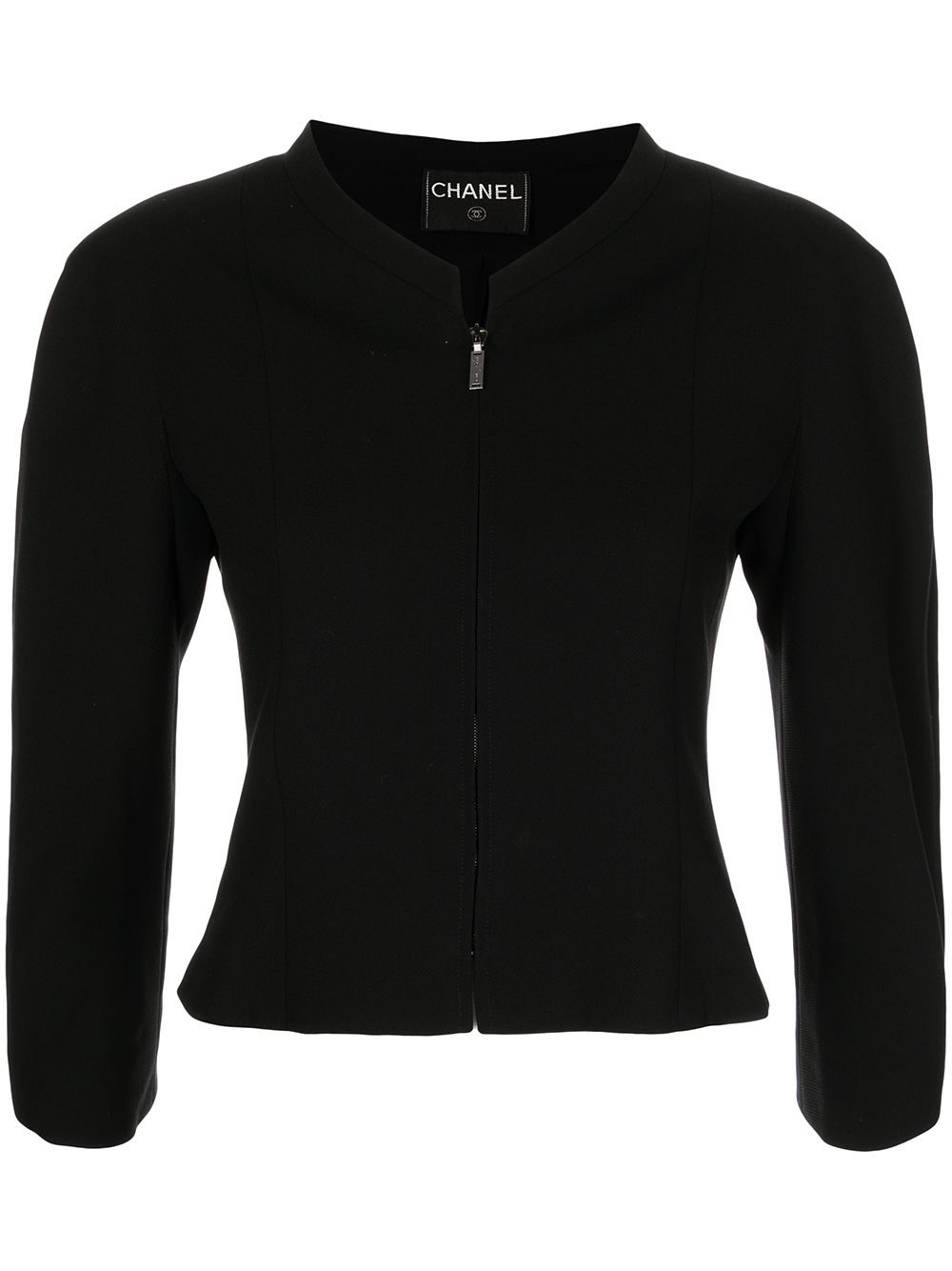 CHANEL Pre-Owned cropped zip-up jacket - Black von CHANEL Pre-Owned