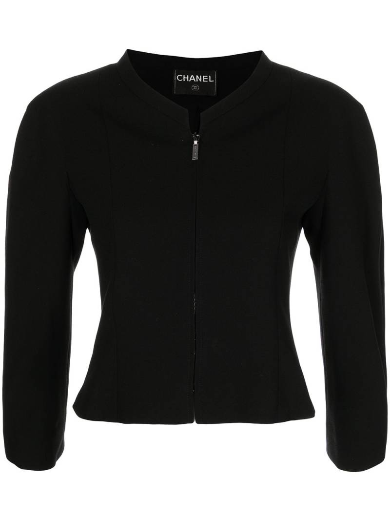 CHANEL Pre-Owned cropped zip-up jacket - Black von CHANEL Pre-Owned