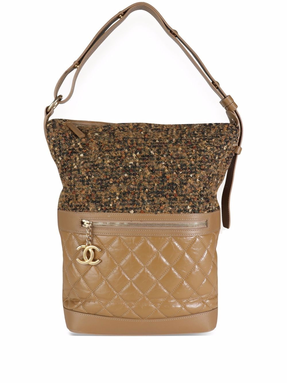 CHANEL Pre-Owned diamond-quilted tweed shoulder bag - Brown von CHANEL Pre-Owned