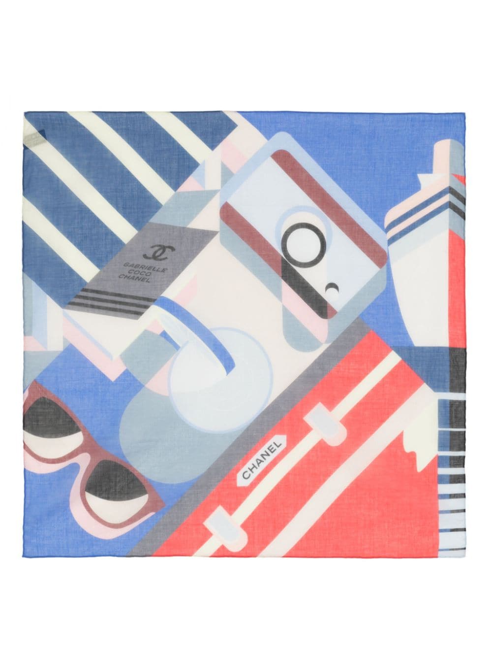 CHANEL Pre-Owned geometric-print cotton scarf - Multicolour von CHANEL Pre-Owned