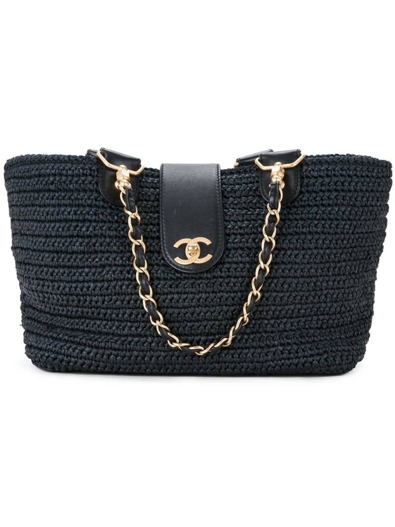 CHANEL Pre-Owned woven tote bag - Black von CHANEL Pre-Owned