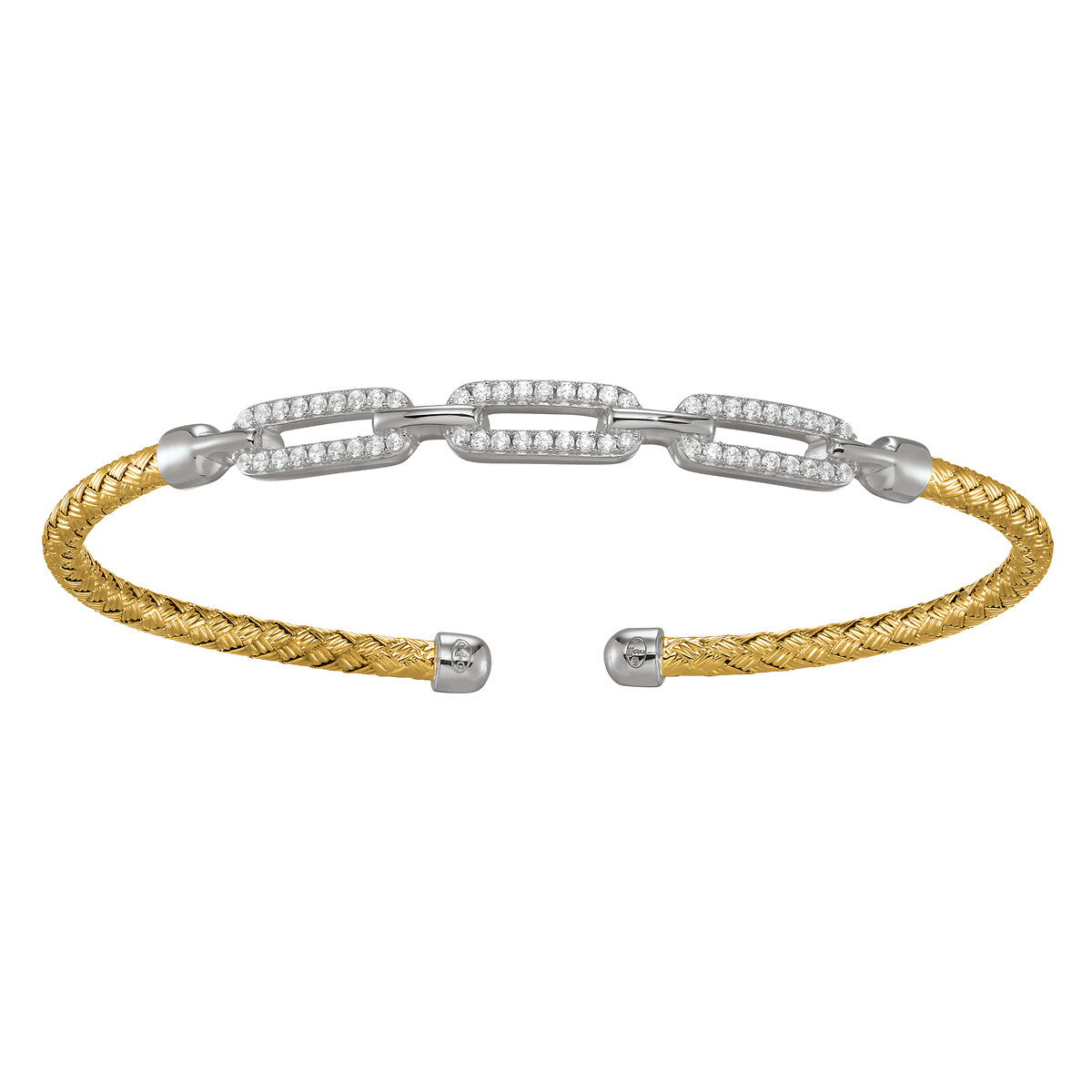 STYLES - Zweifarbiges Silberarmband, Zirkoniumoxid von Charles Garnier von CHARLES GARNIER