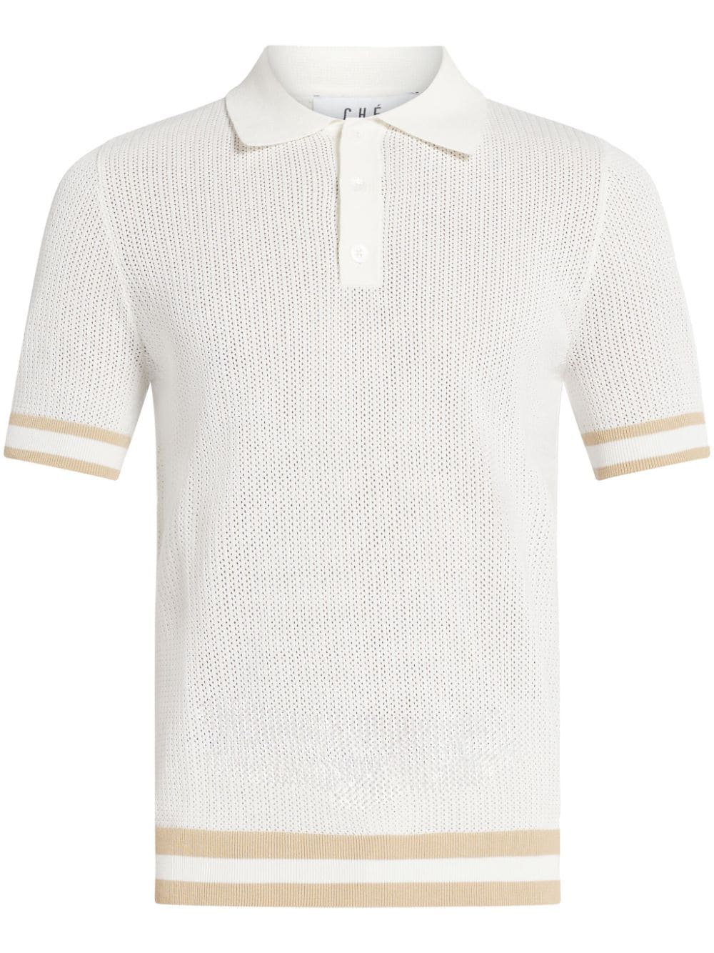 CHÉ open-knit cotton polo shirt - White von CHÉ