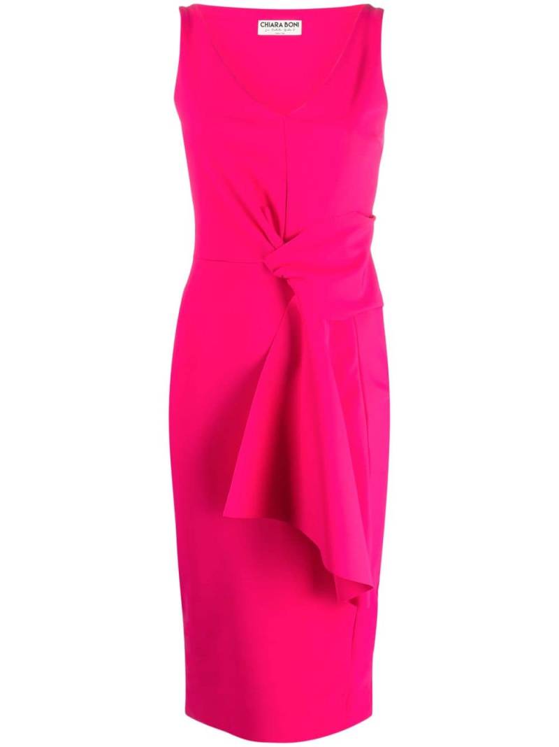 CHIARA BONI La Petite Robe gathered-detail sleeveless midi dress - Pink von CHIARA BONI La Petite Robe