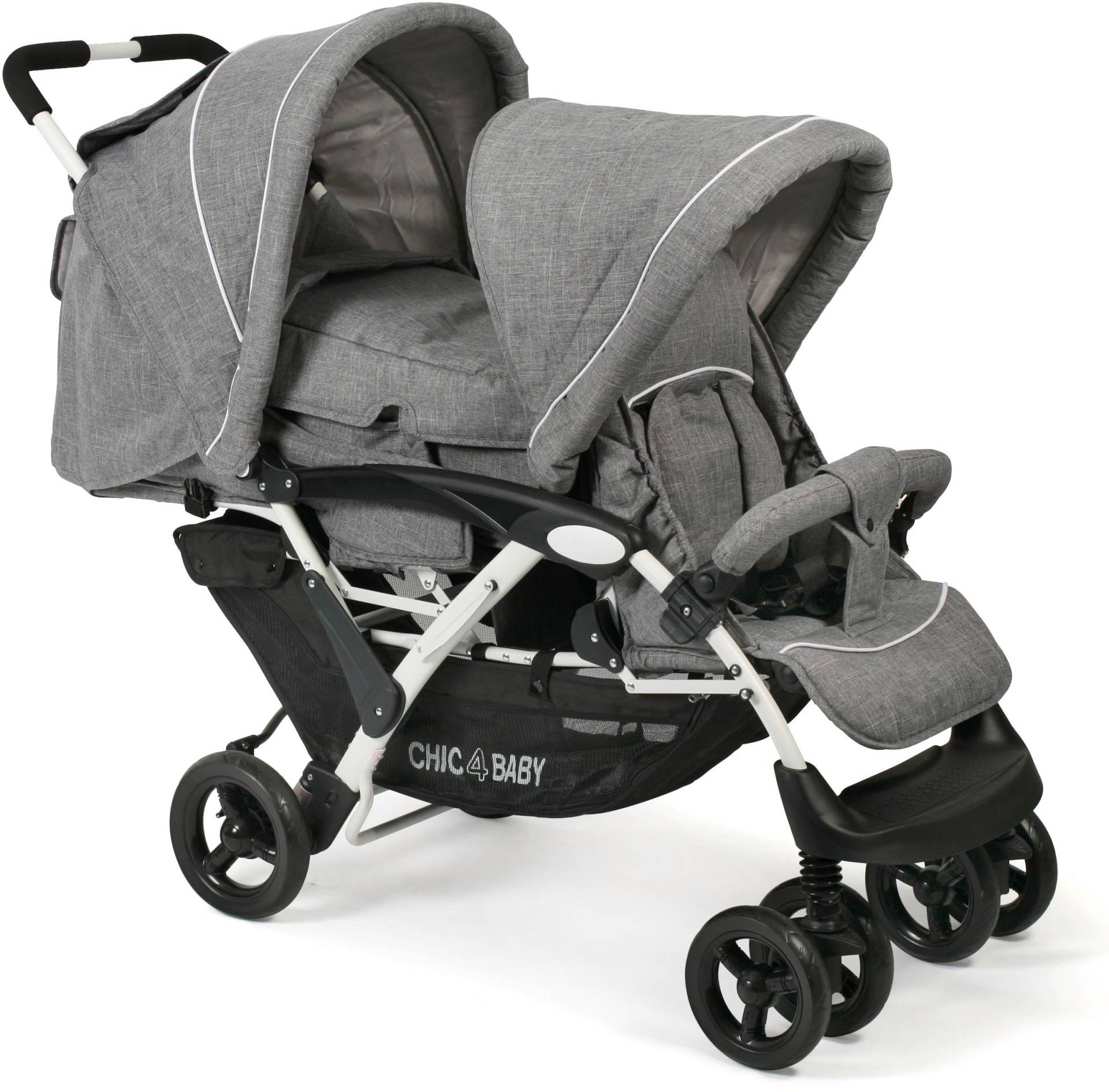 CHIC4BABY Geschwisterwagen »Duo, Melange grau« von CHIC4BABY