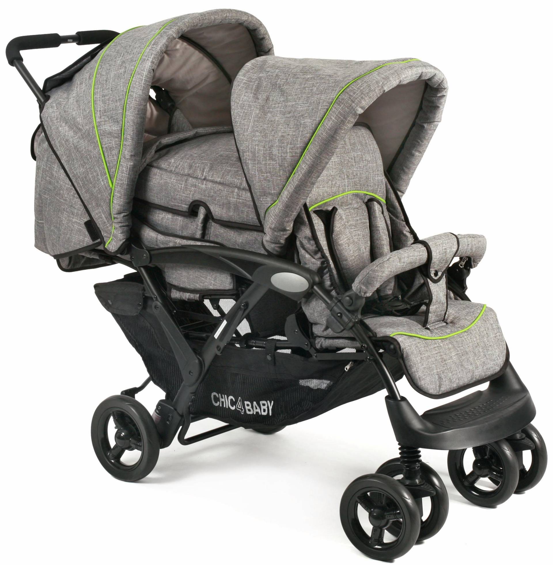 CHIC4BABY Geschwisterwagen »Duo, jeans grey« von CHIC4BABY