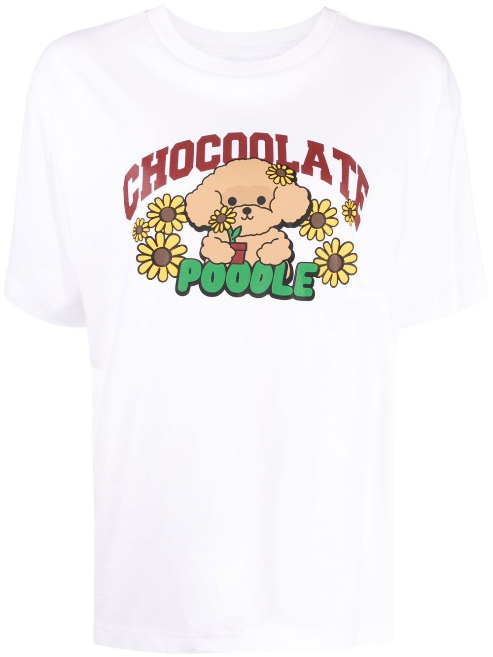 CHOCOOLATE Chocoolate Poodle print T-shirt - White von CHOCOOLATE