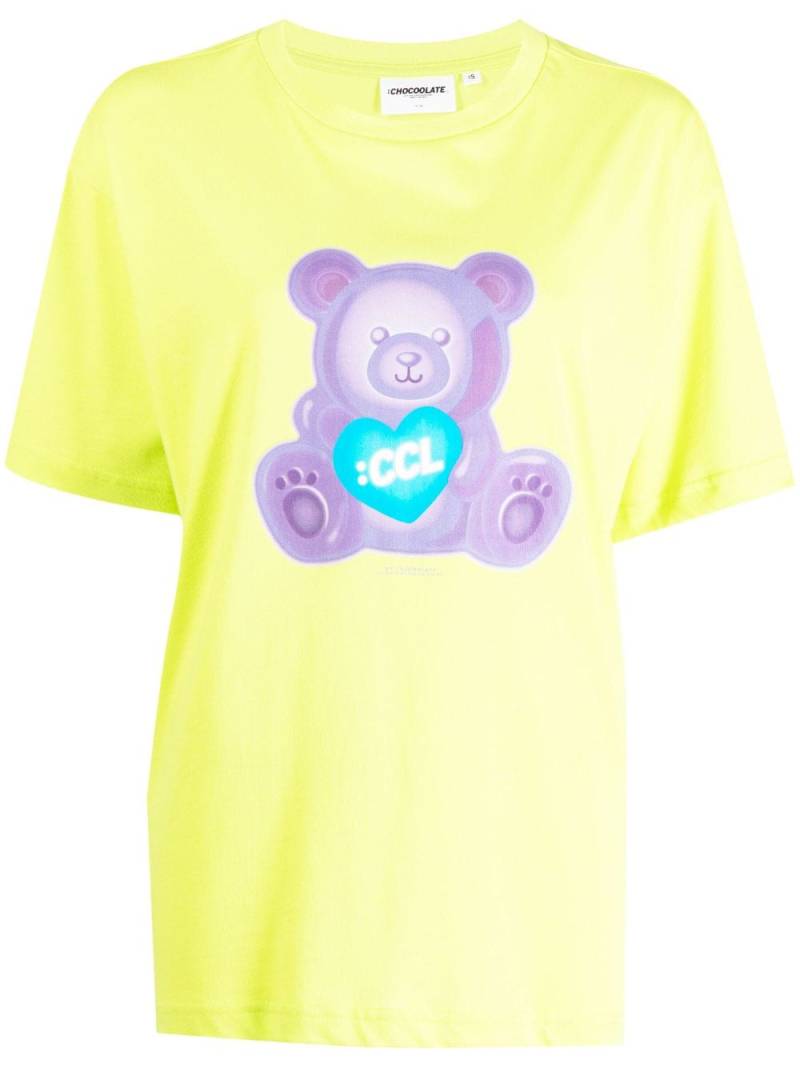 CHOCOOLATE bear-print cotton T-shirt - Green von CHOCOOLATE