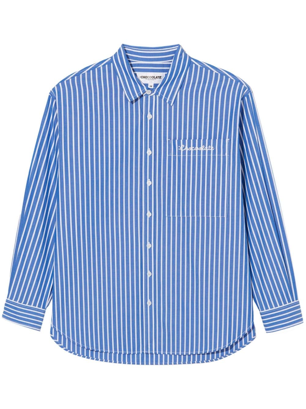 CHOCOOLATE candy-stripe cotton shirt - Blue von CHOCOOLATE