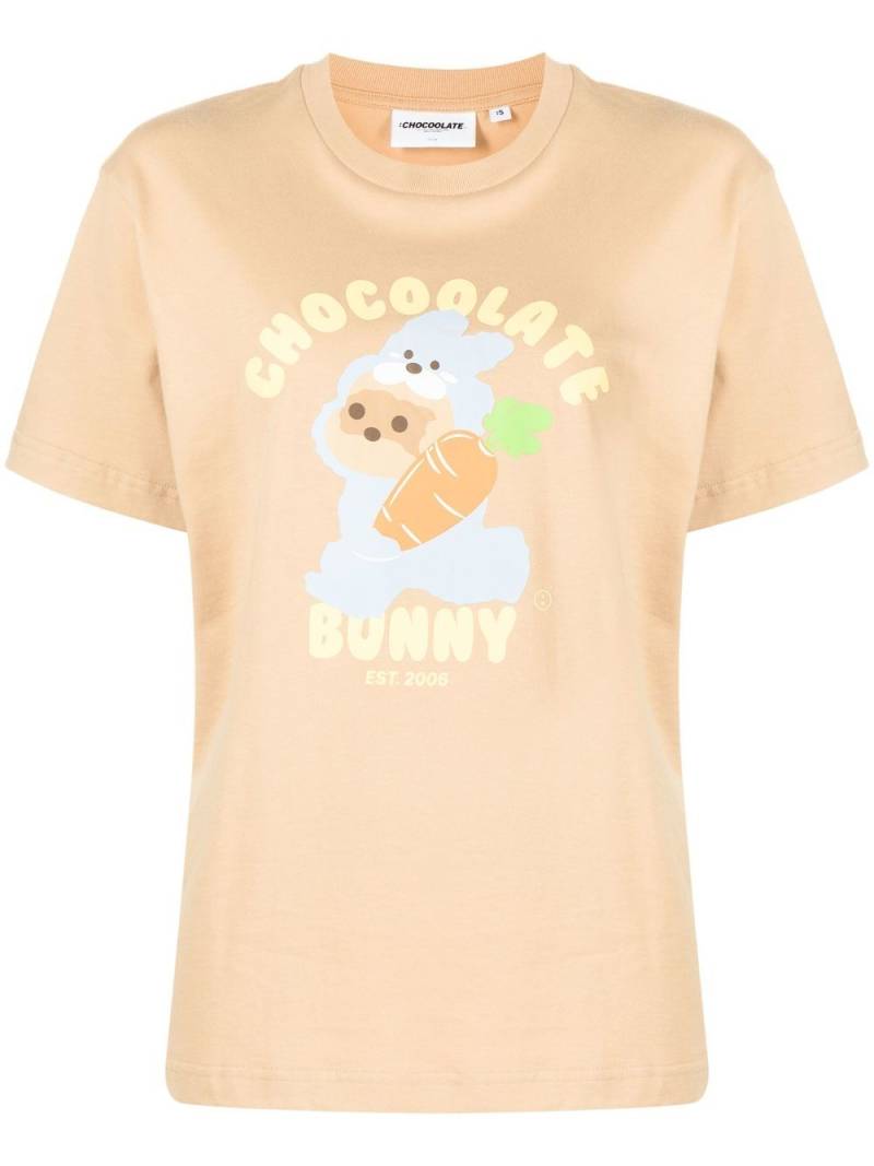 CHOCOOLATE cotton graphic-print T-shirt - Brown von CHOCOOLATE