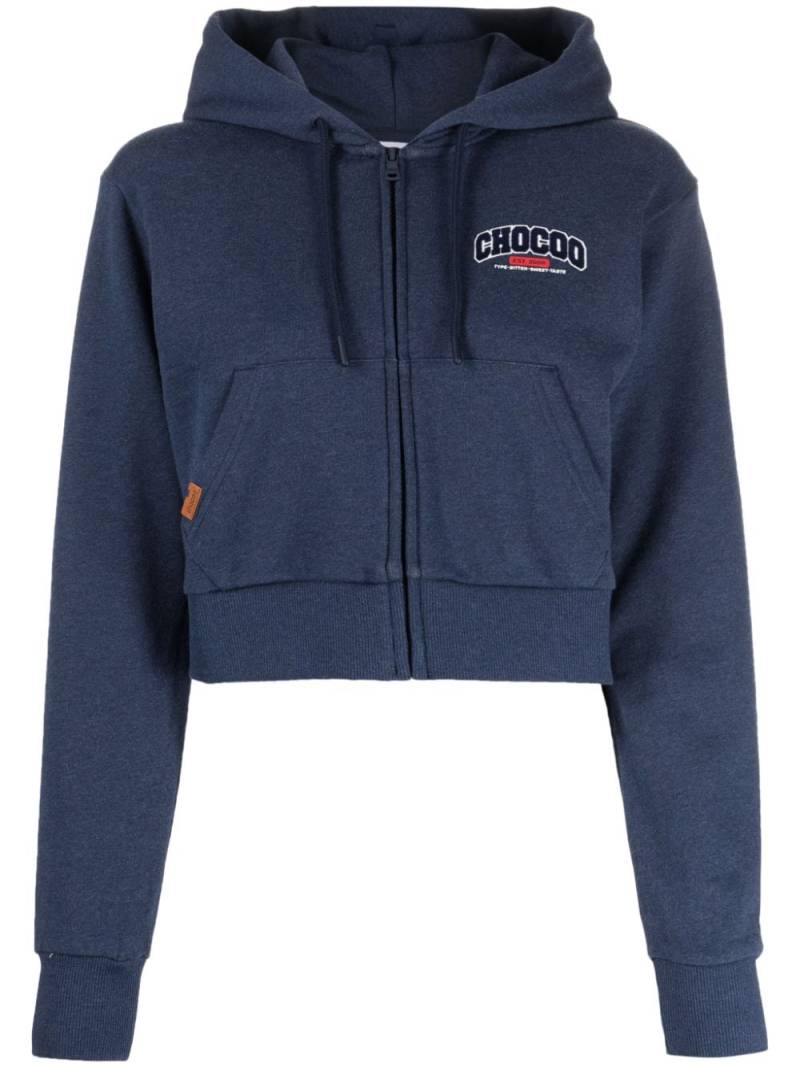 CHOCOOLATE cropped zip-front hoodie - Blue von CHOCOOLATE