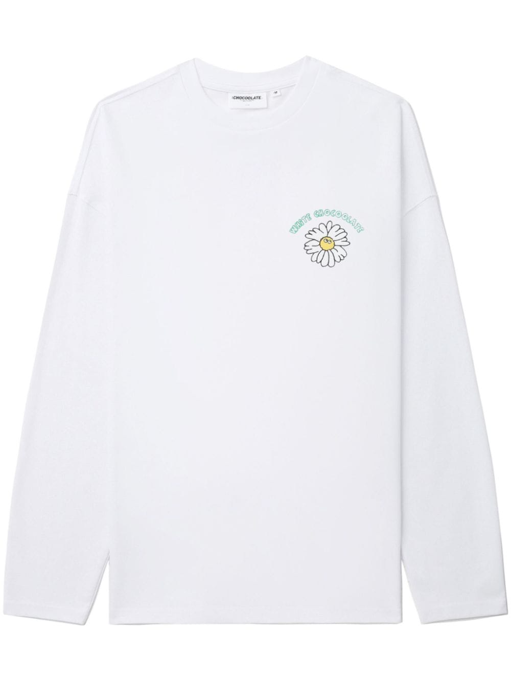 CHOCOOLATE floral-embroidered cotton T-shirt - White von CHOCOOLATE