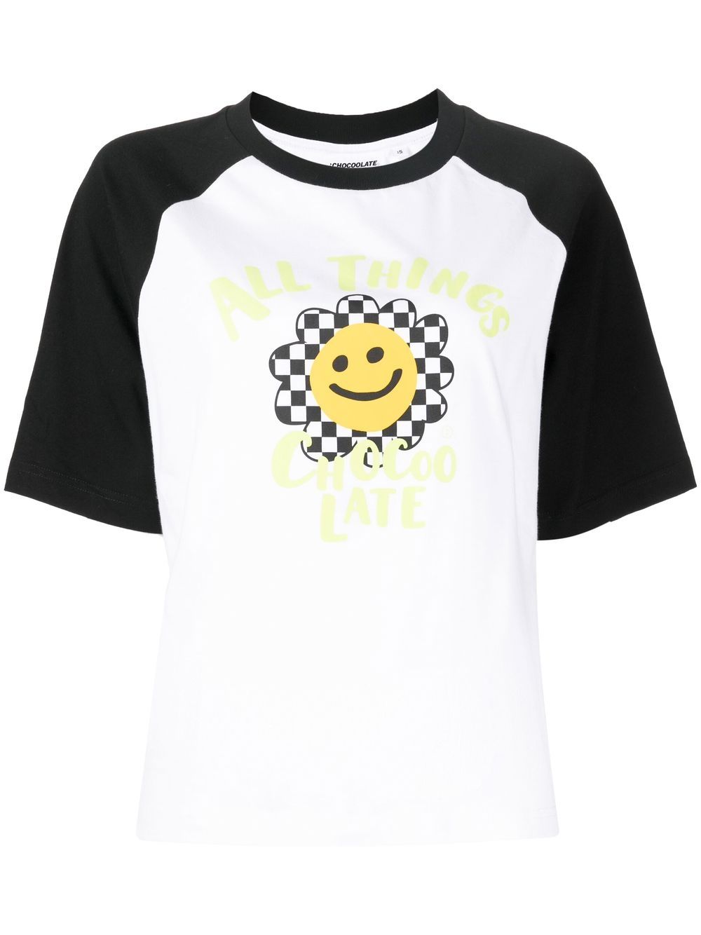 CHOCOOLATE flower-print raglan T-shirt - White von CHOCOOLATE