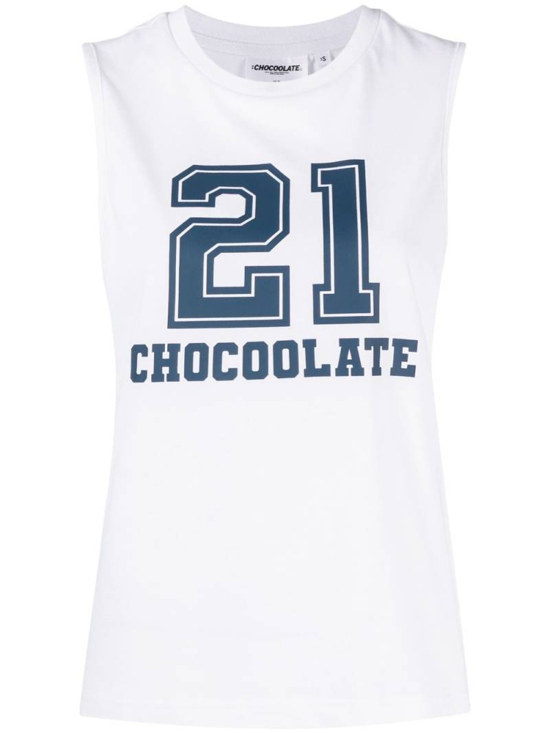 CHOCOOLATE graphic logo-print tank top - White von CHOCOOLATE