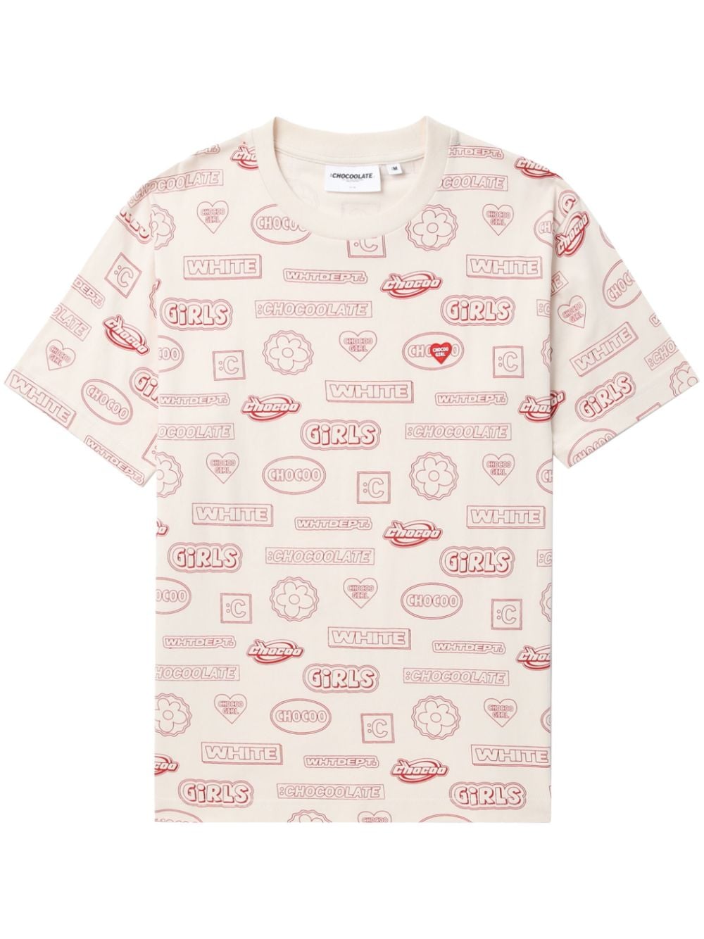 CHOCOOLATE graphic-print T-shirt - Neutrals von CHOCOOLATE