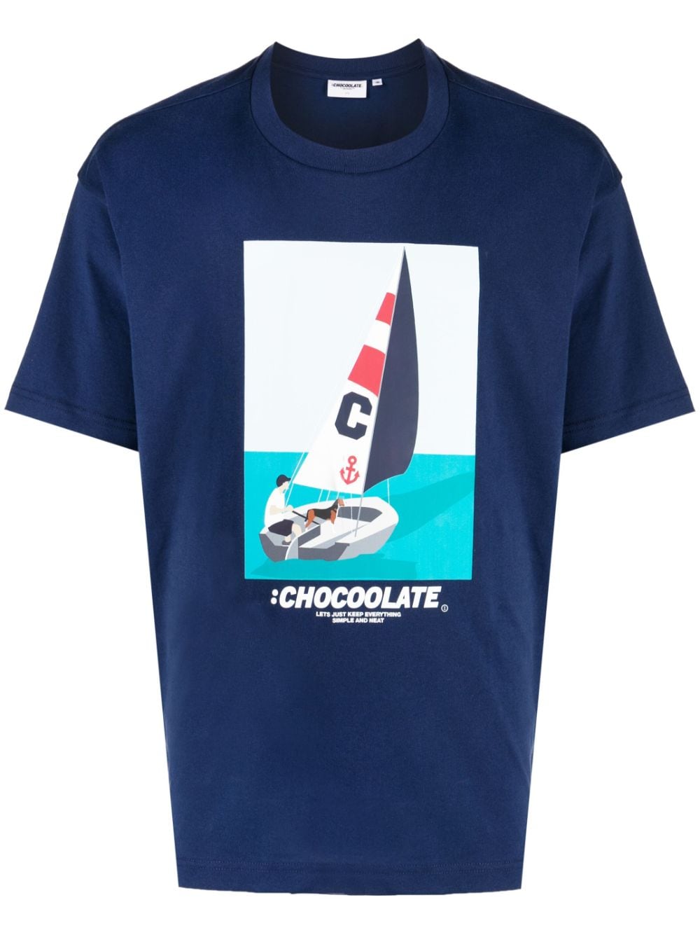 CHOCOOLATE graphic-print cotton T-shirt - Blue von CHOCOOLATE