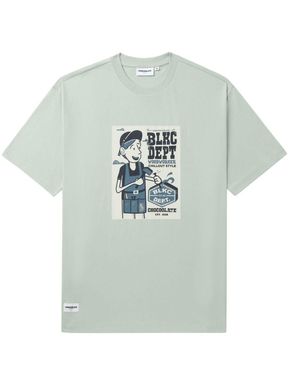 CHOCOOLATE graphic-print cotton T-shirt - Green von CHOCOOLATE