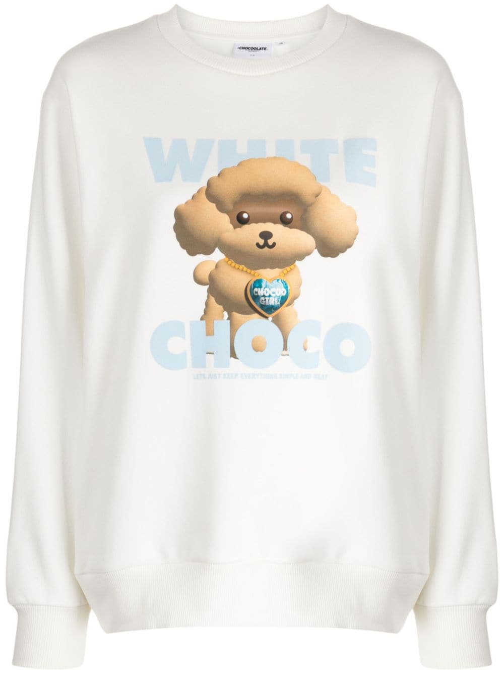 CHOCOOLATE graphic-print cotton sweatshirt - White von CHOCOOLATE