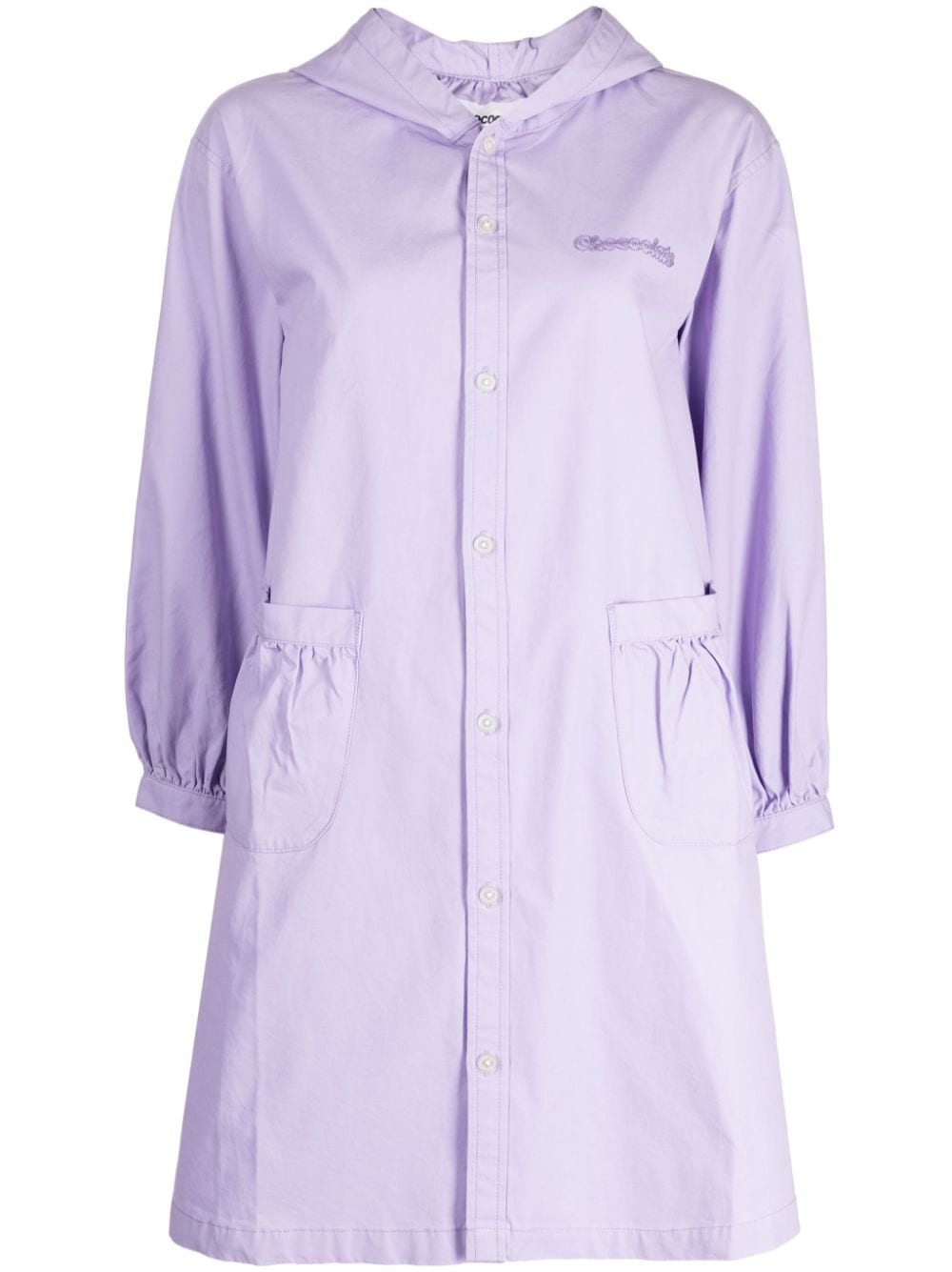 CHOCOOLATE hooded cotton shirt dress - Purple von CHOCOOLATE