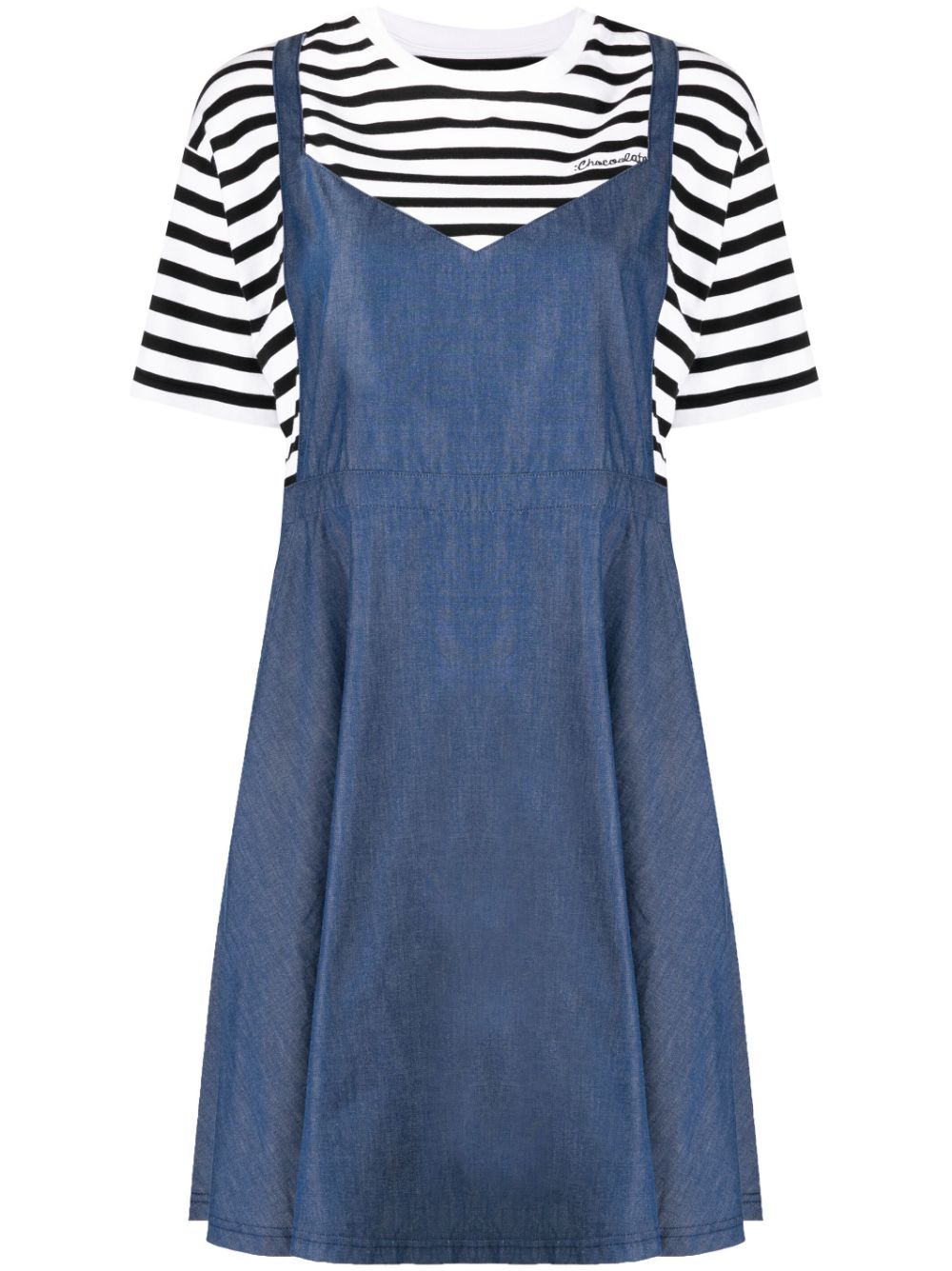 CHOCOOLATE layered T-shirt dress - Blue von CHOCOOLATE