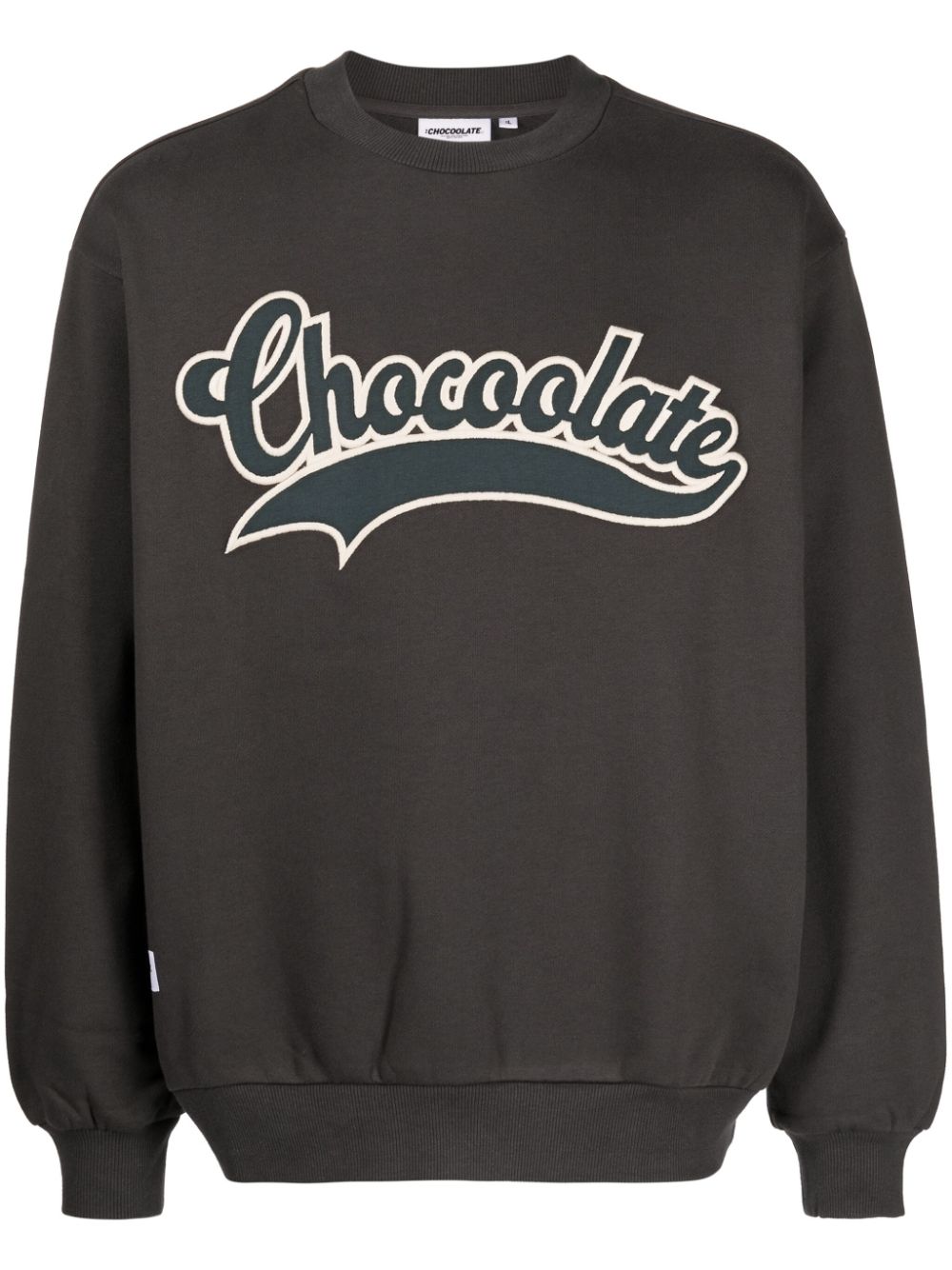 CHOCOOLATE logo-appliqué jersey-texture sweatshirt - Grey von CHOCOOLATE