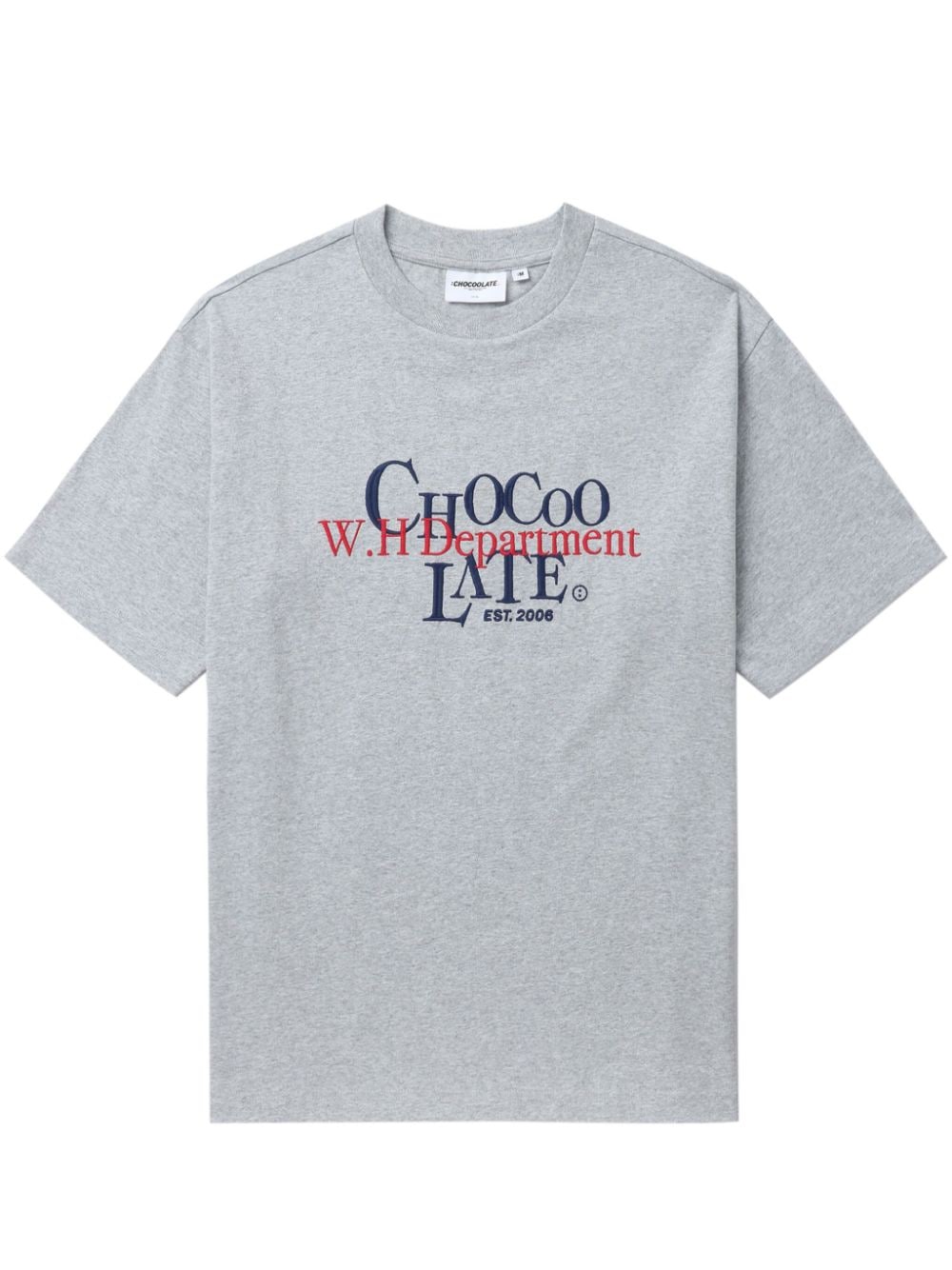 CHOCOOLATE logo-embroidered cotton T-shirt - Grey von CHOCOOLATE