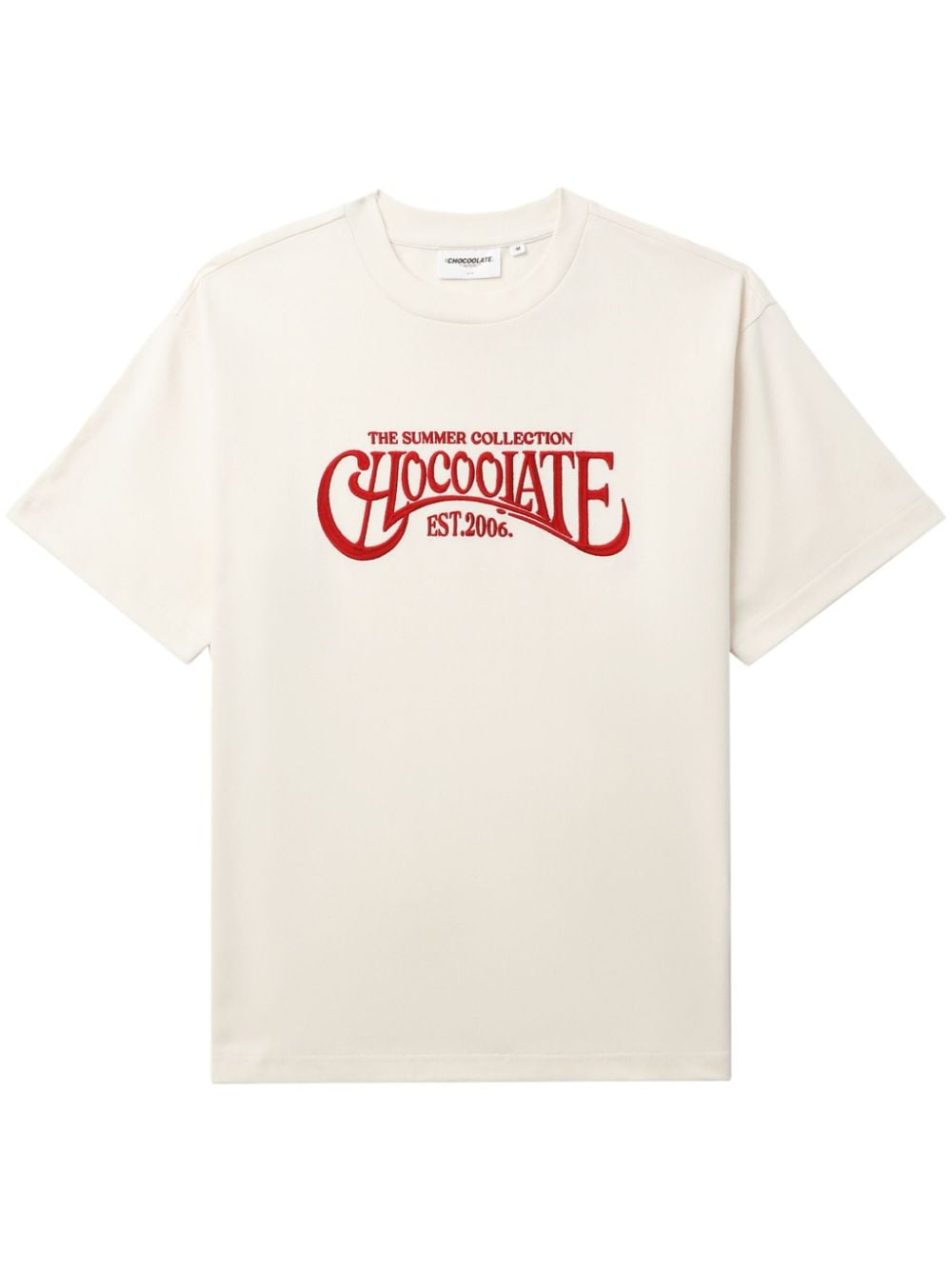 CHOCOOLATE logo-embroidered cotton T-shirt - Neutrals von CHOCOOLATE