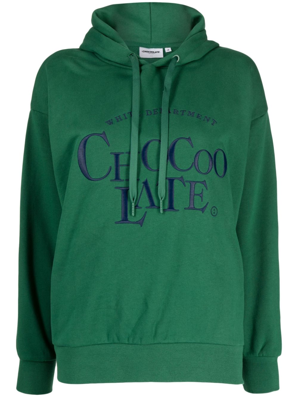 CHOCOOLATE logo-embroidered cotton hoodie - Green von CHOCOOLATE