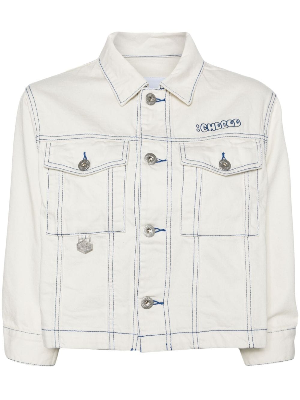 CHOCOOLATE logo-embroidered denim jacket - White von CHOCOOLATE