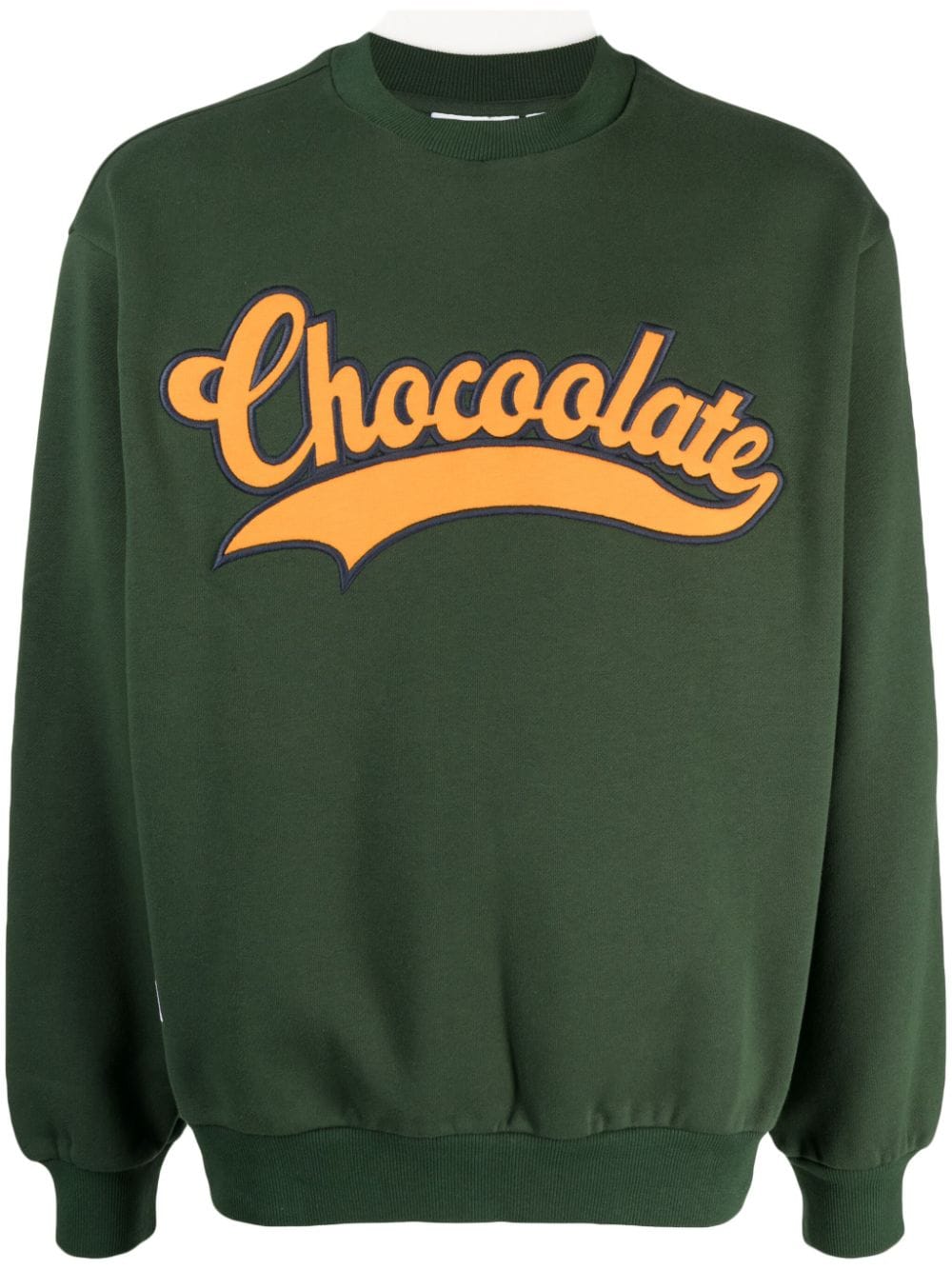 CHOCOOLATE logo-embroidered jersey-texture sweatshirt - Green von CHOCOOLATE