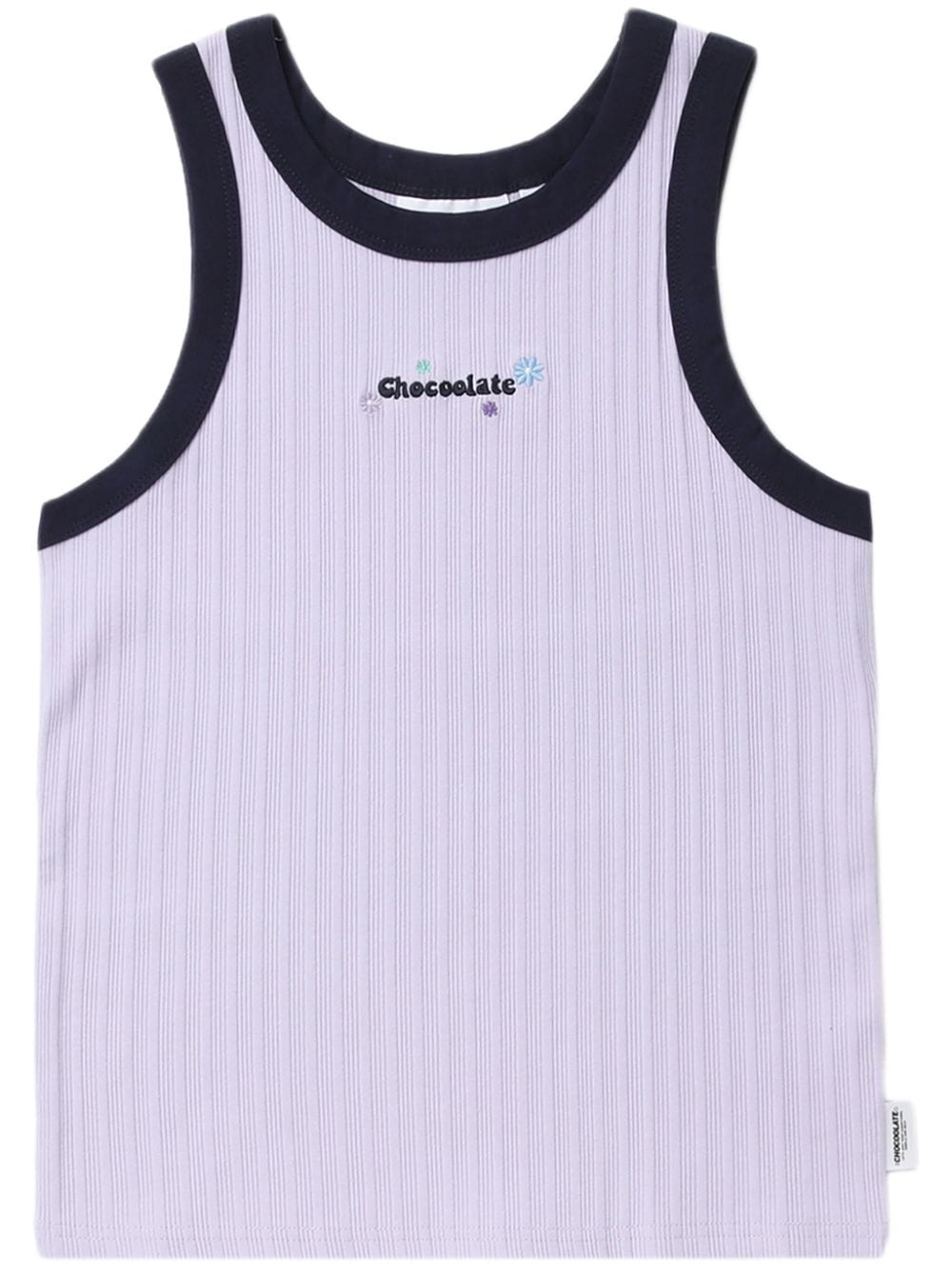 CHOCOOLATE logo-embroidered ribbed tank top - Purple von CHOCOOLATE