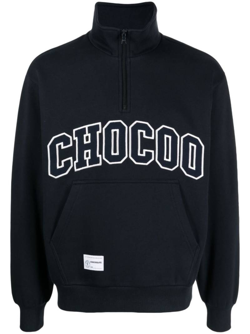 CHOCOOLATE logo-embroidered zip-up sweatshirt - Blue von CHOCOOLATE