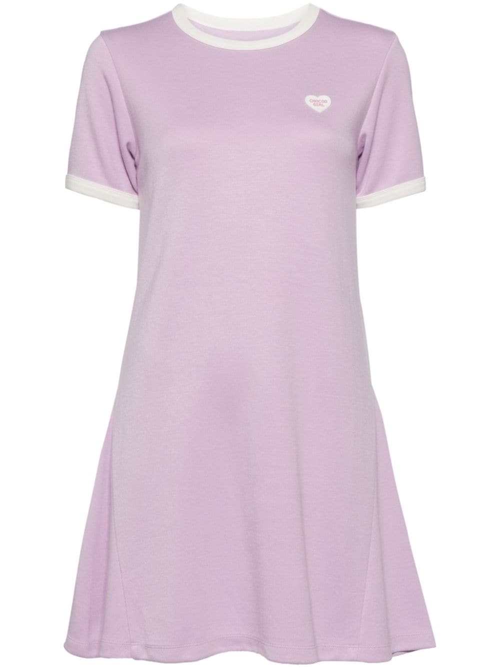 CHOCOOLATE logo-patch T-shirt minidress - Purple von CHOCOOLATE