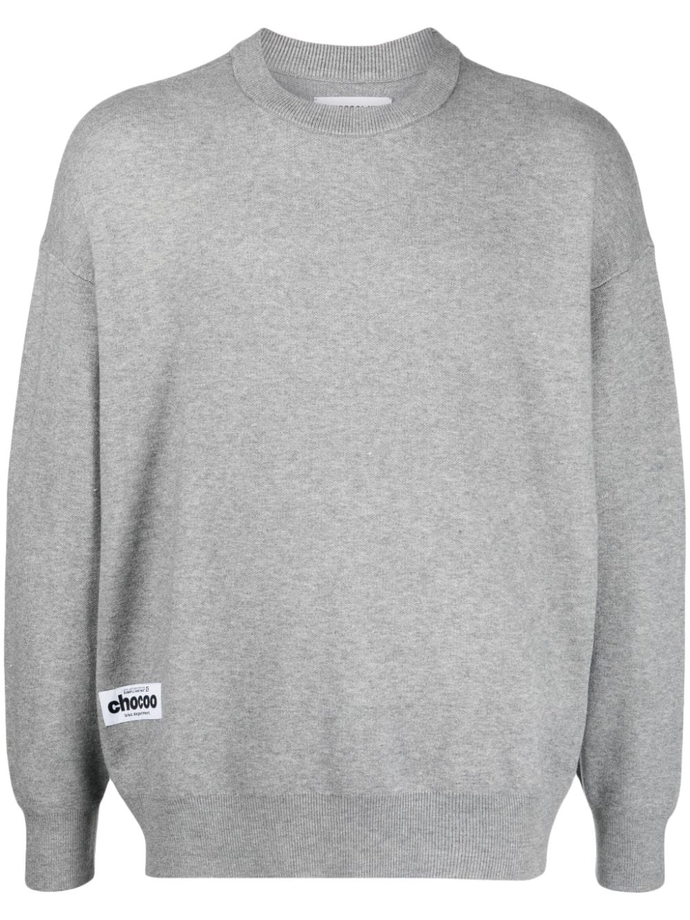 CHOCOOLATE logo-patch crew-neck sweatshirt - Grey von CHOCOOLATE