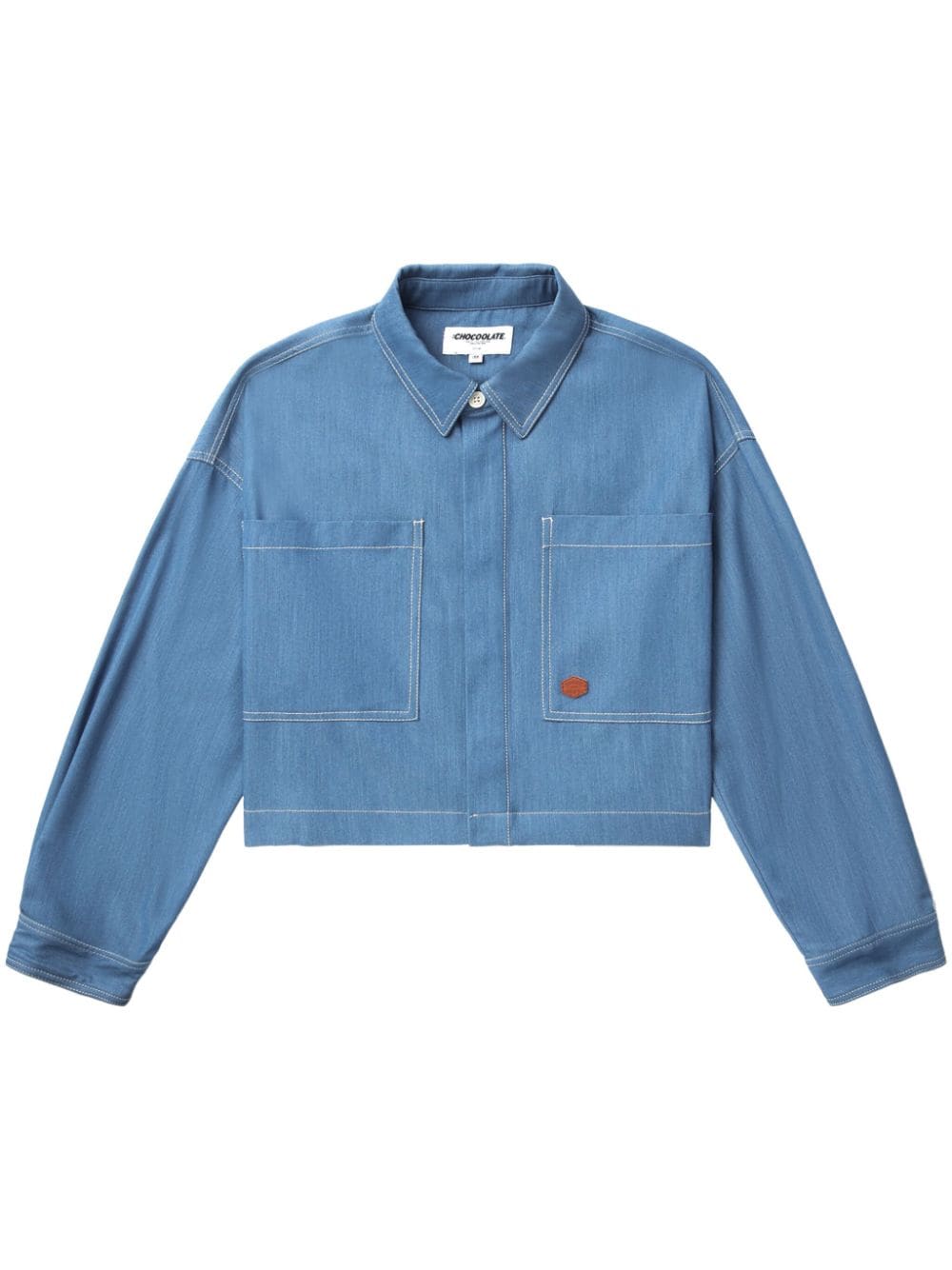 CHOCOOLATE logo-patch denim shirt - Blue von CHOCOOLATE