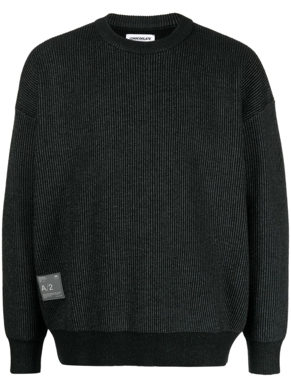 CHOCOOLATE logo-patch ribbed jumper - Black von CHOCOOLATE