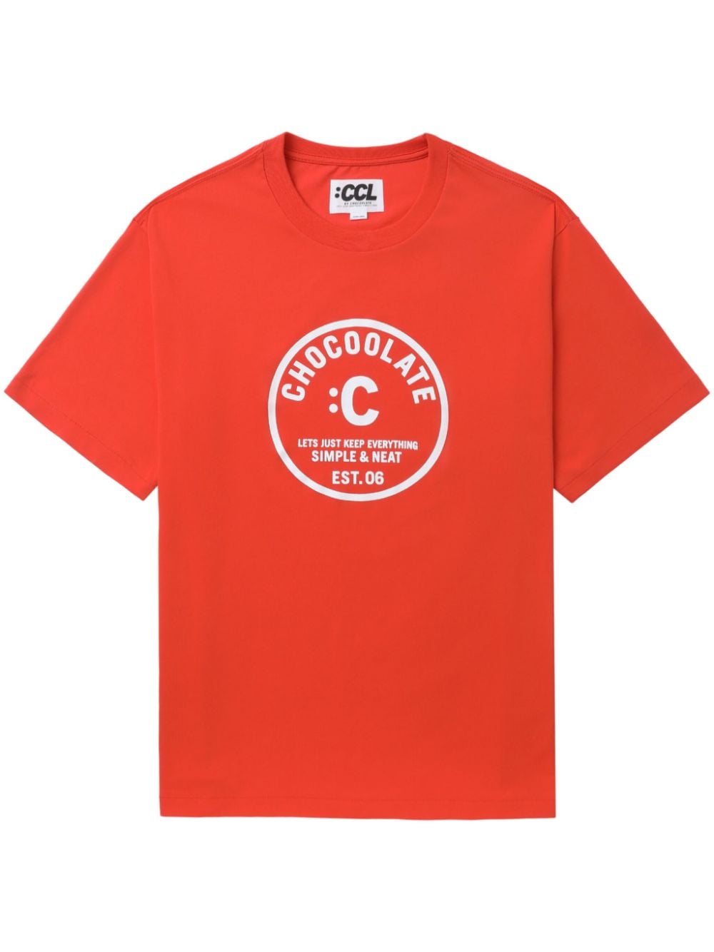 CHOCOOLATE logo-print cotton T-shirt - Orange von CHOCOOLATE