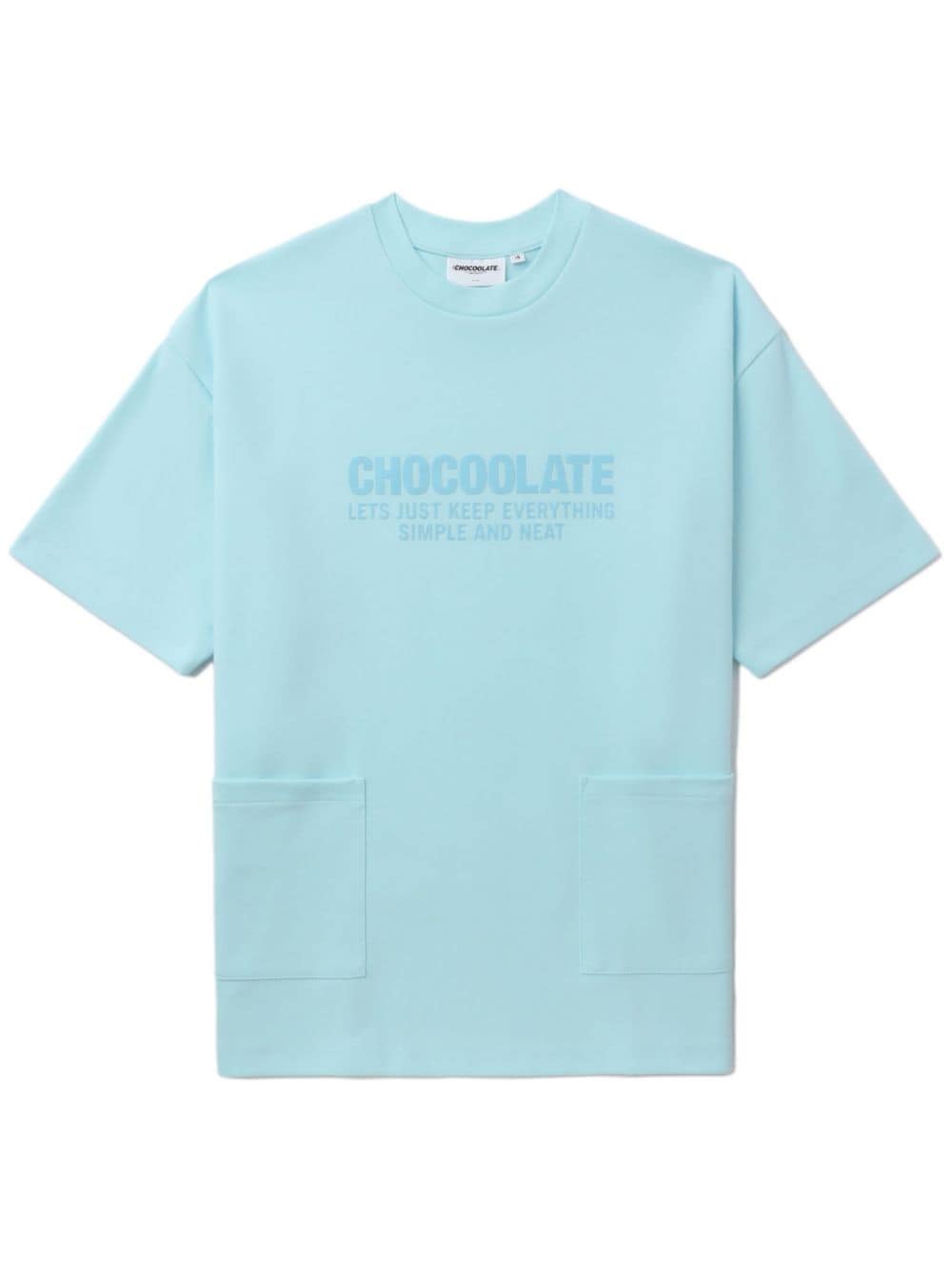 CHOCOOLATE logo-print cotton-blend T-shirt - Blue von CHOCOOLATE