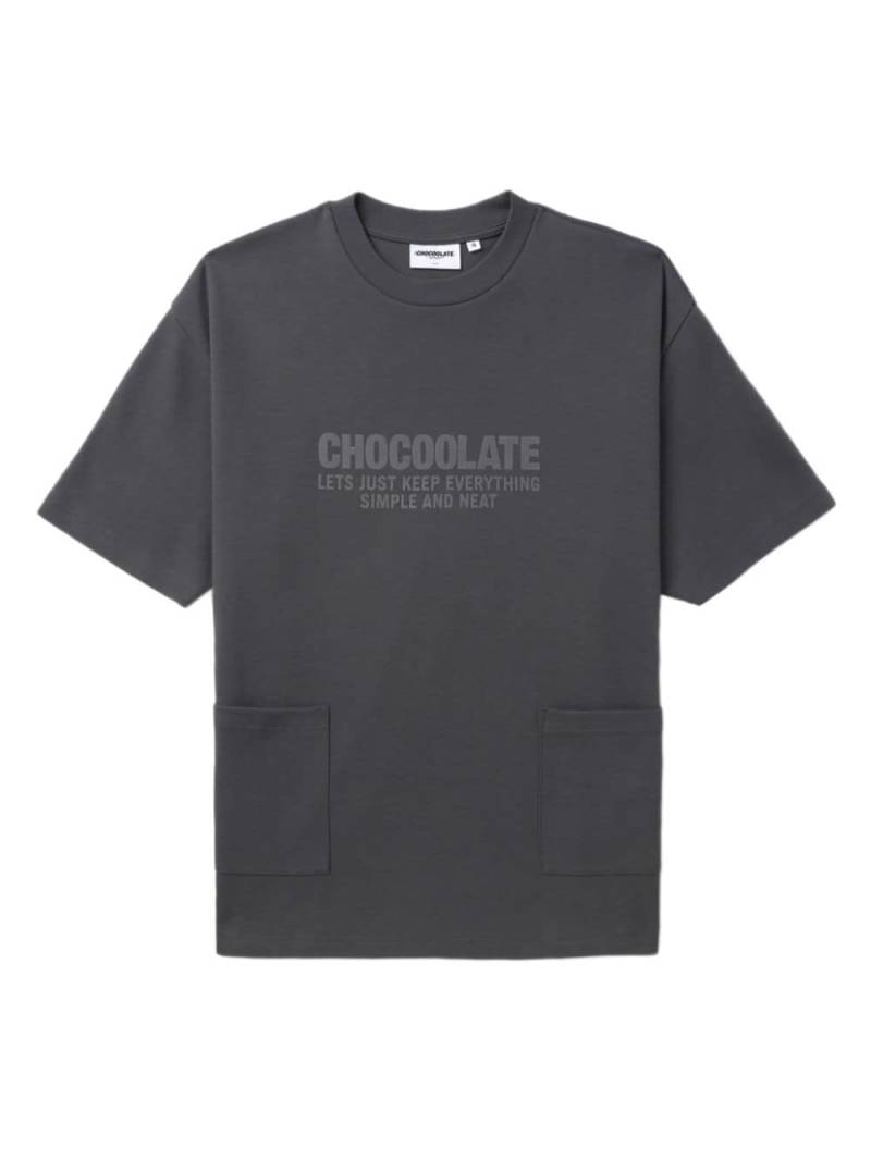 CHOCOOLATE logo-print cotton-blend T-shirt - Grey von CHOCOOLATE