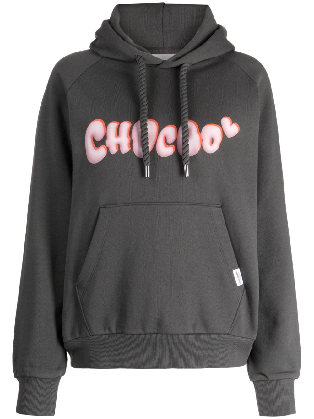 CHOCOOLATE logo-print cotton hoodie - Grey von CHOCOOLATE