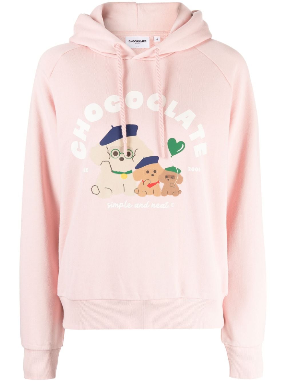 CHOCOOLATE logo-print cotton hoodie - Pink von CHOCOOLATE