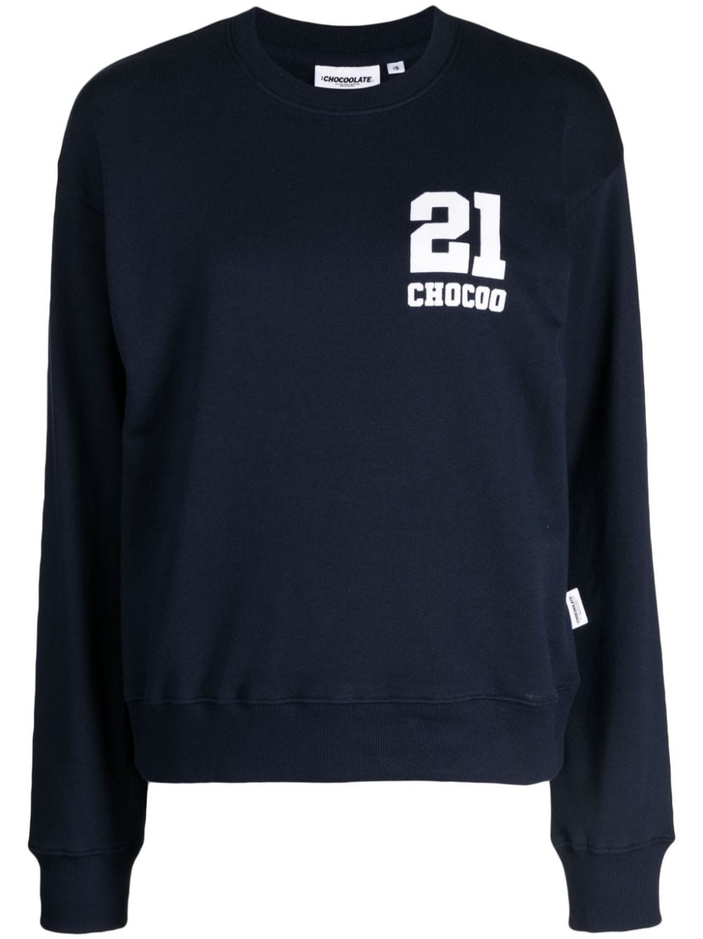 CHOCOOLATE logo-print cotton-jersey sweatshirt - Blue von CHOCOOLATE