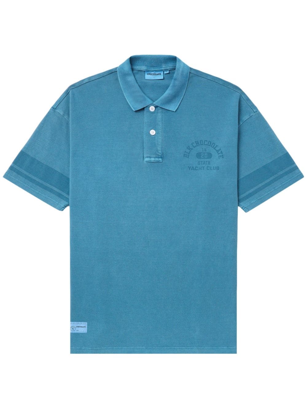 CHOCOOLATE logo-print cotton polo shirt - Blue von CHOCOOLATE