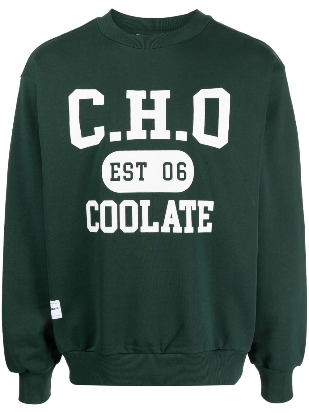 CHOCOOLATE logo-print cotton sweatshirt - Green von CHOCOOLATE