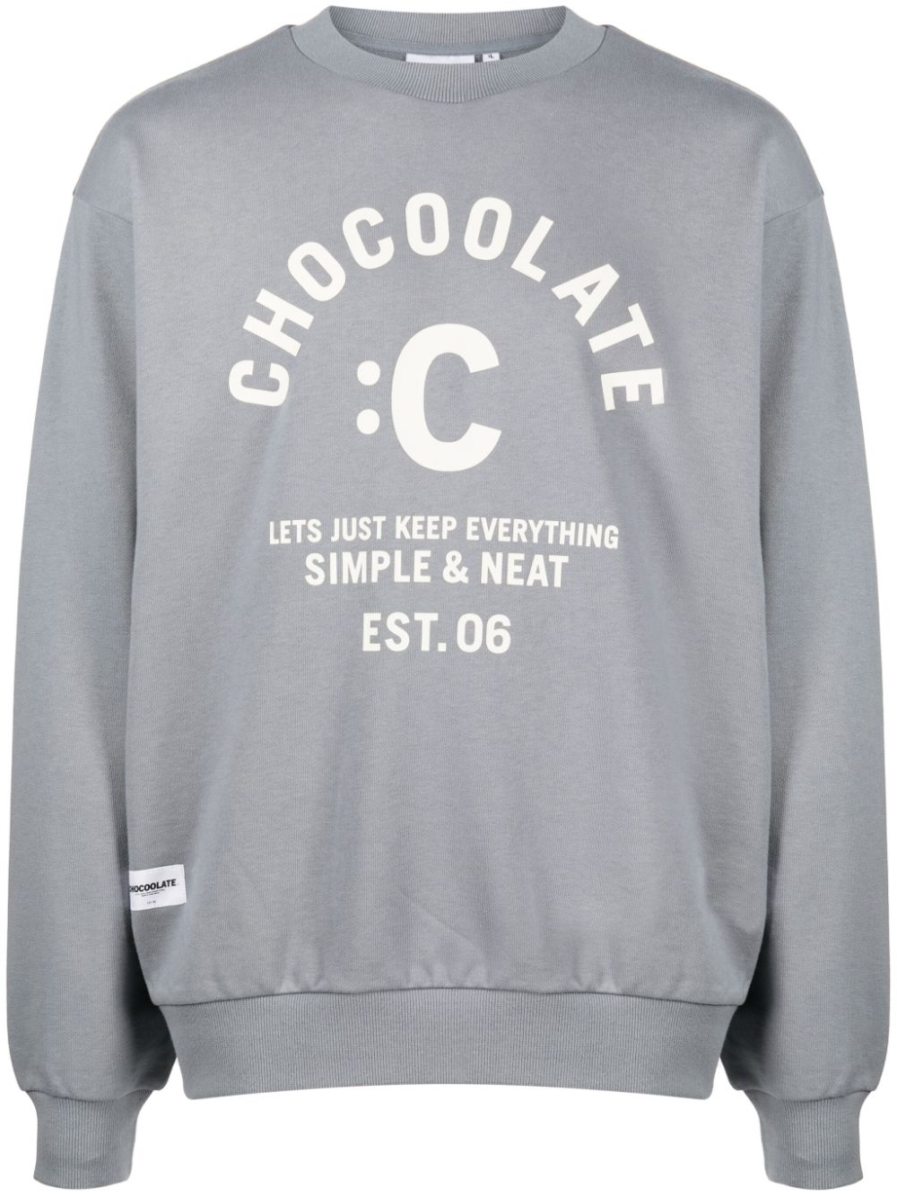CHOCOOLATE logo-print cotton sweatshirt - Grey von CHOCOOLATE