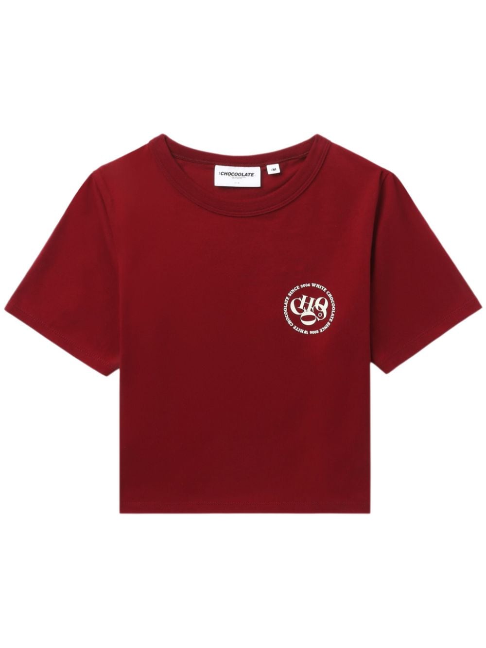 CHOCOOLATE logo-print cropped T-shirt - Red von CHOCOOLATE