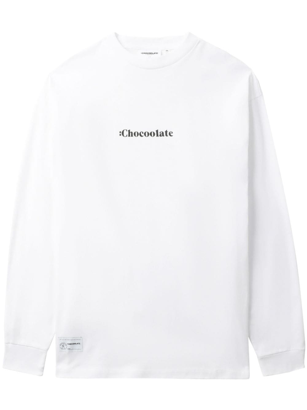 CHOCOOLATE logo-print long-sleeve cotton T-shirt - White von CHOCOOLATE