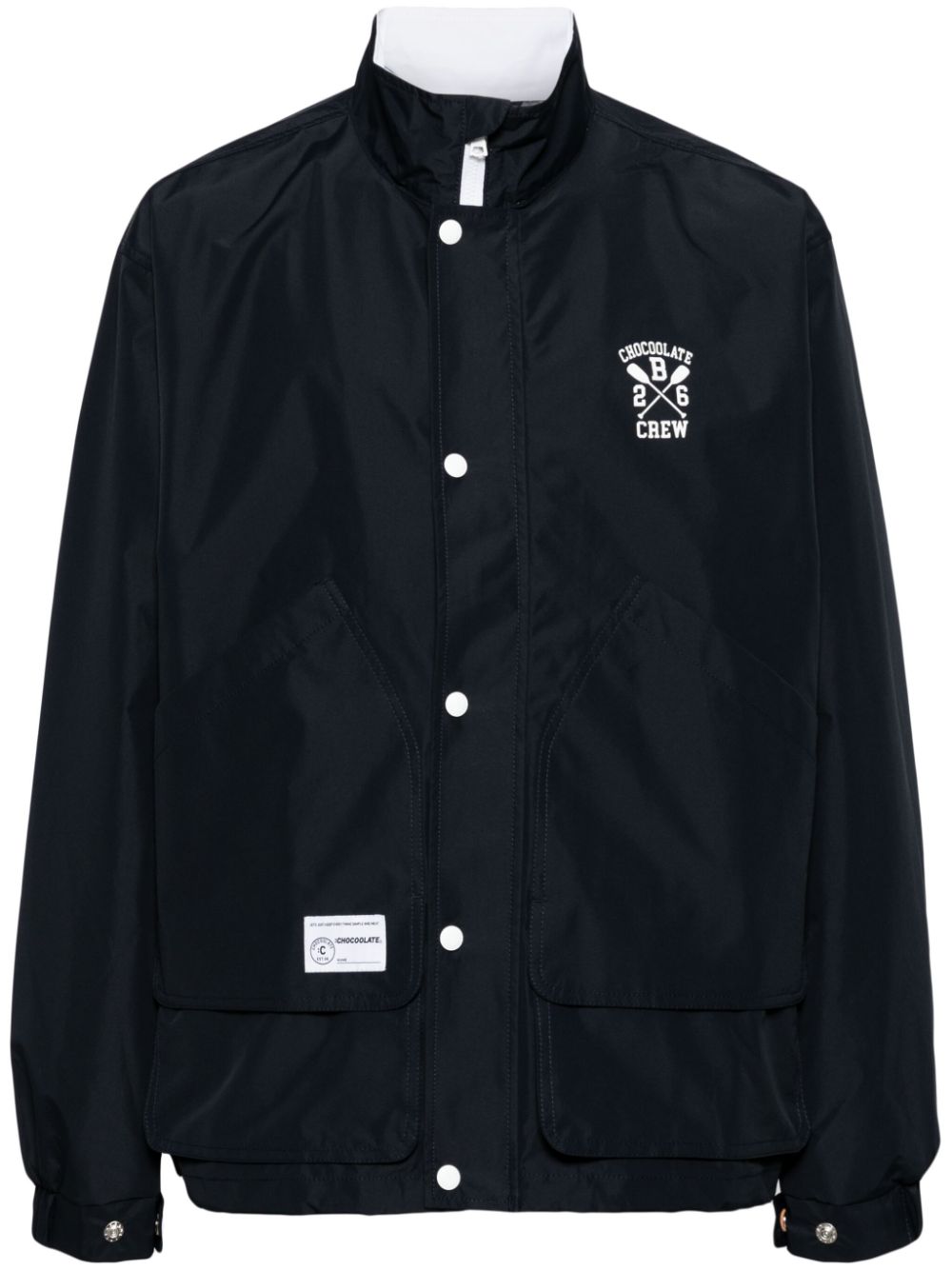 CHOCOOLATE logo-print shirt jacket - Blue von CHOCOOLATE